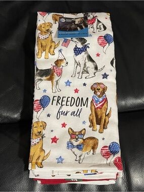 Patriotic  Kitchen Towels Set of 4- Patriotic Dogs Kitchen Towel